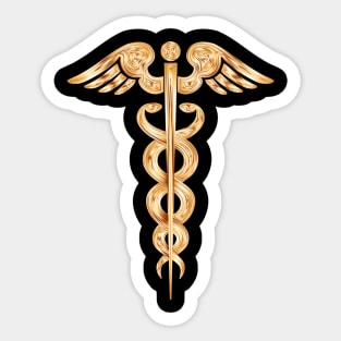 Golden Medical Symbol Sticker